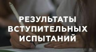 Результаты вступительного испытания по дисциплине «Физическая культура и спорт»